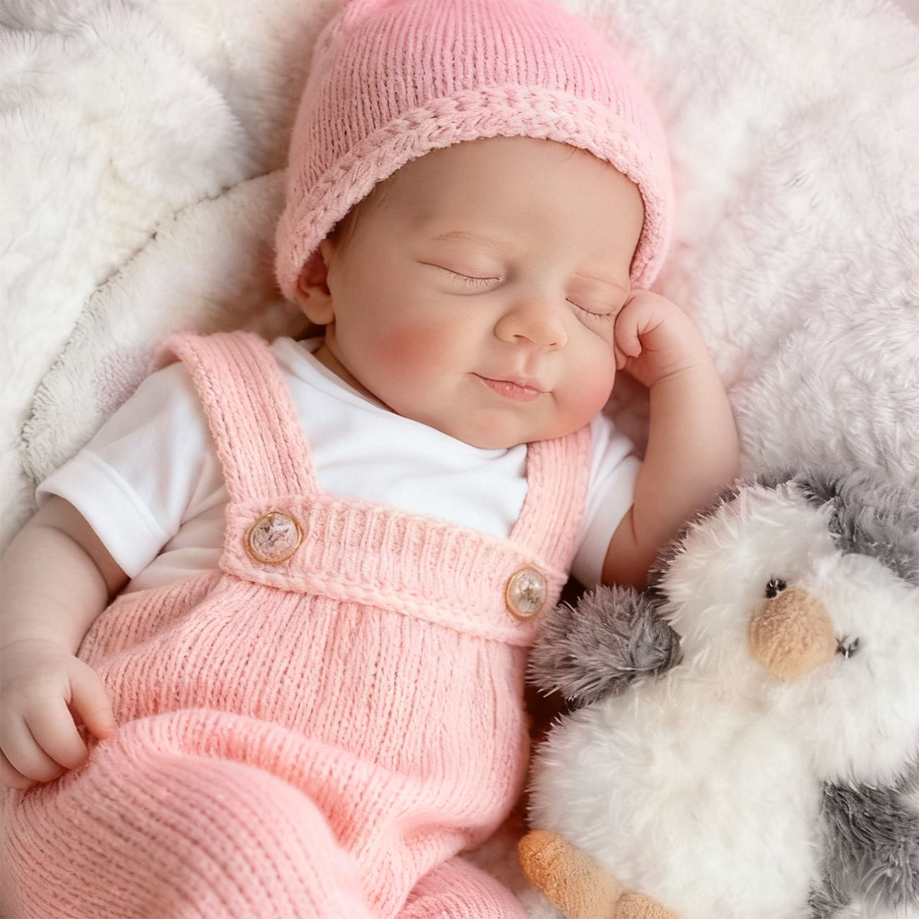 reborn baby pink knit outfit